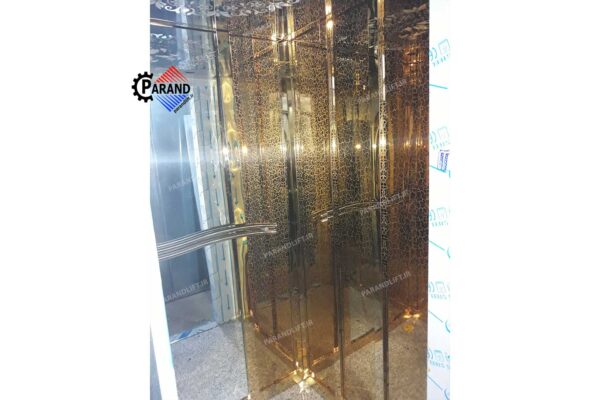 کابین آسانسور تمام استیل رعدی طلایی طرح باران
